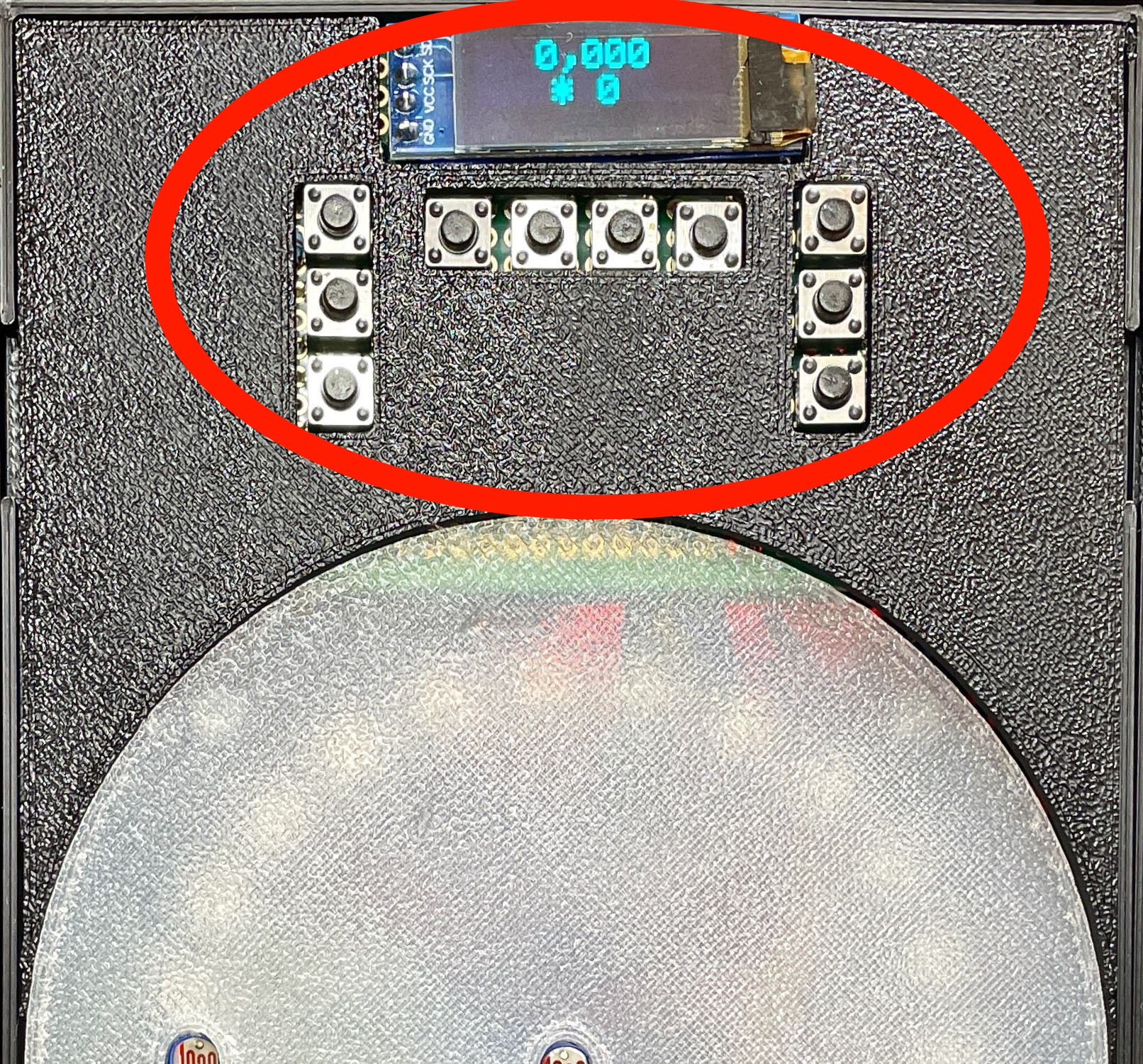 Close up shot of the immersion mat's stat tracker